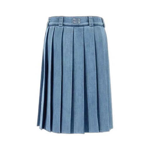 Miu Miu Pleated Denim Skirt