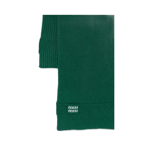 Miu Miu Logo-Patch Knitted Scarf
