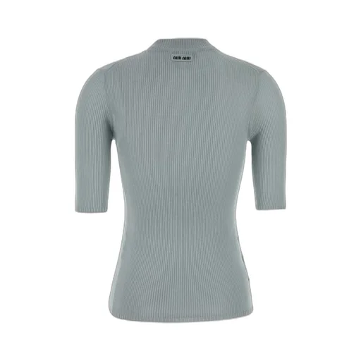 Miu Miu Short-Sleeved Ribbed Jumper