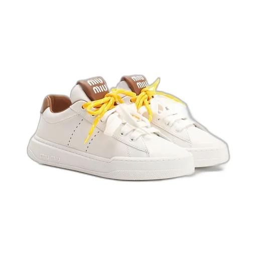 Miu Miu Round-Toe Lace-Up Sneakers