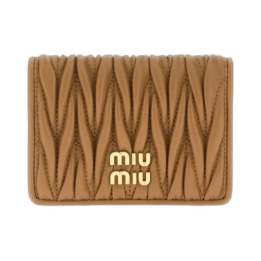 Miu Miu Logo-Lettering Matelassé Cardholder