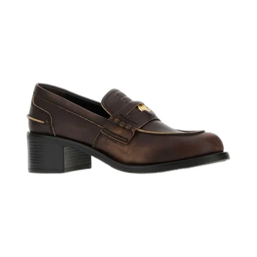 Miu Miu Logo-Embossed Penny Loafers