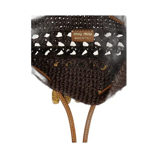 Miu Miu Drawstring Woven Mini Tote Bag