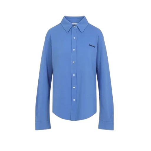 Miu Miu Logo-Embroidered Button-Up Shirt