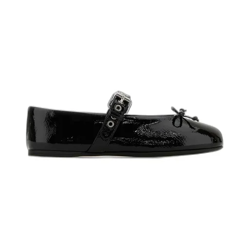 Miu Miu Polished Buckle Fastened Ballerinas