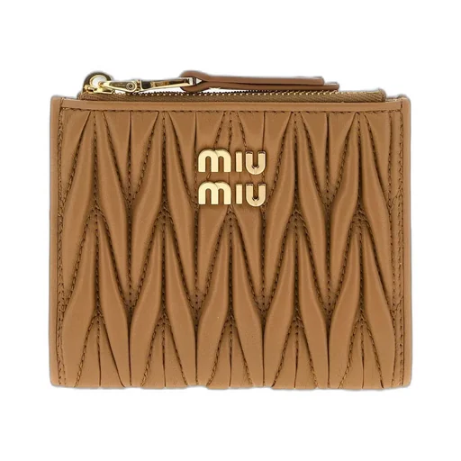 Miu Miu Logo Plaque Zipped Wallet