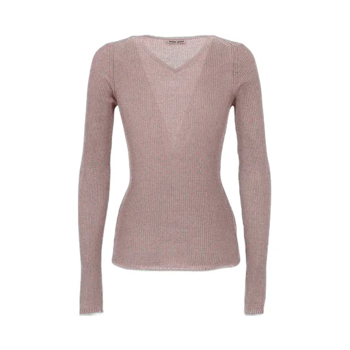 Miu Miu Lurex-Detailed V-Neck Jumper