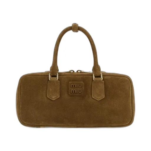 Miu Miu Arcadie Logo Embossed Tote Bag