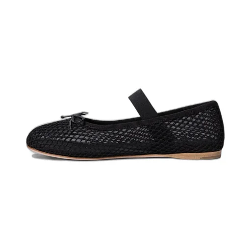 Miu Miu Round-Toe Mesh-Designed Ballet Flats