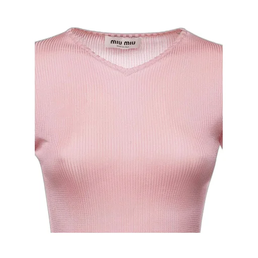 Miu Miu V-Neck Ribbed Jumper