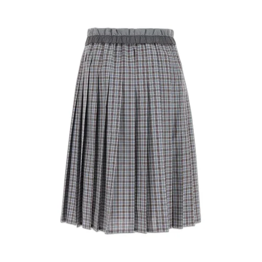 Miu Miu Checked Pleated Skirt