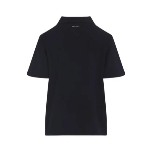 Miu Miu Short-Sleeved Knitted Polo Shirt
