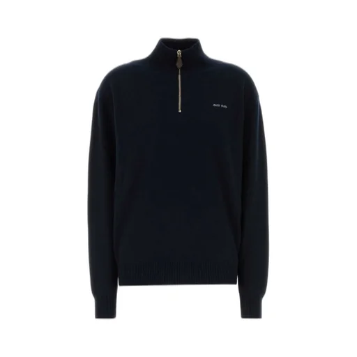 Miu Miu Half-Zipped Knitted Jumper