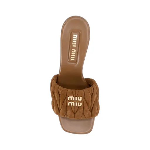 Miu Miu Logo-Lettering Slip-On Sandals