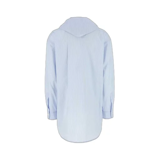 Miu Miu Scarf-Detailed Striped Poplin Shirt