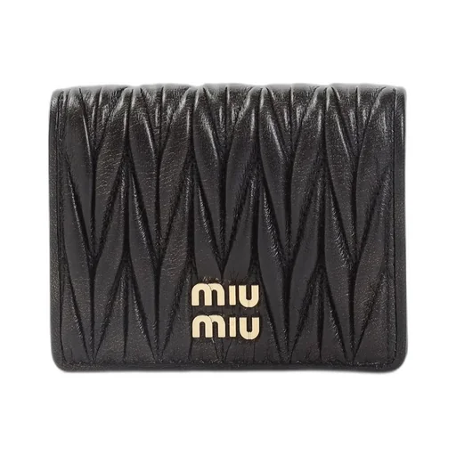 Miu Miu Logo-Lettering Matelassé Bi-Fold Wallet