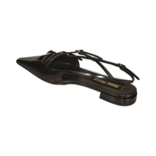 Miu Miu Pointed-Toe Slingback Ballerinas