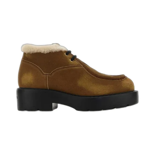 Miu Miu Round-Toe Lace-Up Boots