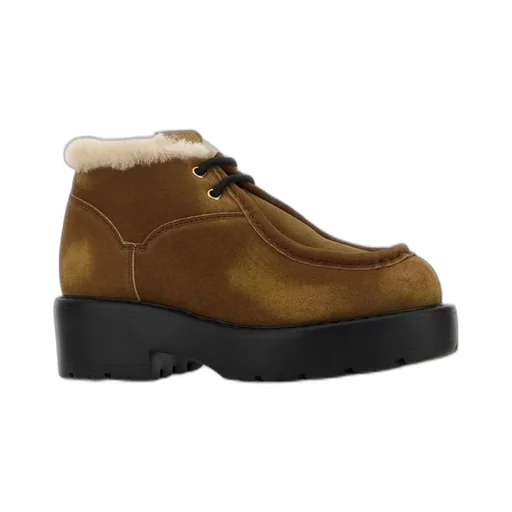 Miu Miu Round-Toe Lace-Up Boots