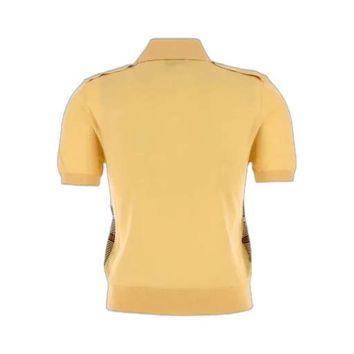 Miu Miu Short-Sleeved Striped Knitted Polo Shirt