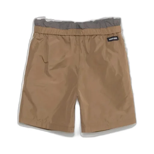 Miu Miu Logo-Patch Wide-Leg Bermuda Shorts