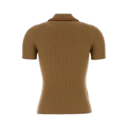 Miu Miu Short-Sleeved Ribbed Polo Shirt