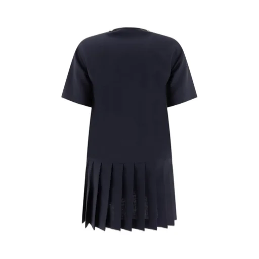 Miu Miu Logo-Embroidered Pleated Dress