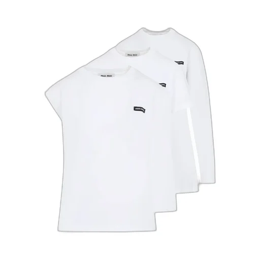 Miu Miu Set Of Three Logo Patch T-Shirts