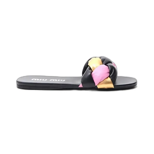 Miu Miu Braided Strap Flat Sandals