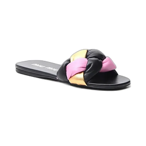 Miu Miu Braided Strap Flat Sandals