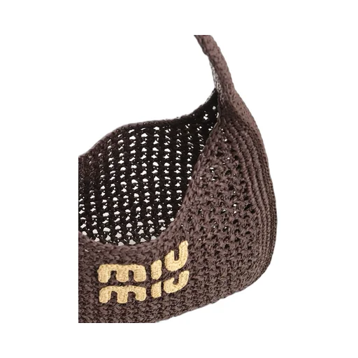 Miu Miu Logo-Embroidered Woven Shopping Bag