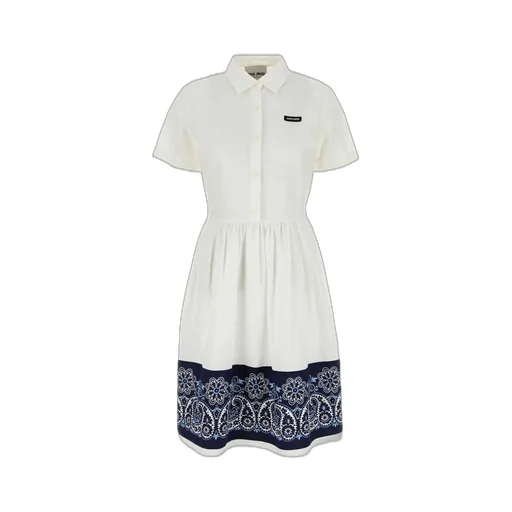 Miu Miu Bandana-Printed Poplin Midi Dress