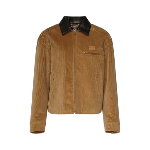 Miu Miu Logo-Detailed Zipped Jacket