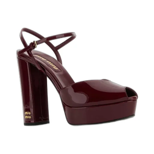 Miu Miu Logo-Lettering High-Heeled Sandals