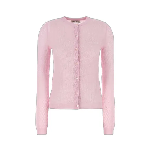 Miu Miu Crewneck Button-Up Cardigan