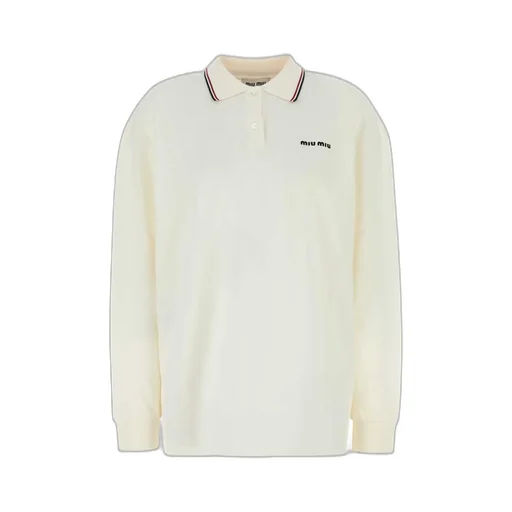 Miu Miu Logo-Embroidered Long-Sleeved Polo Shirt