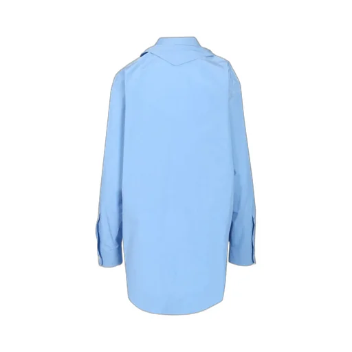 Miu Miu Scarf-Detailed Button-Up Poplin Shirt