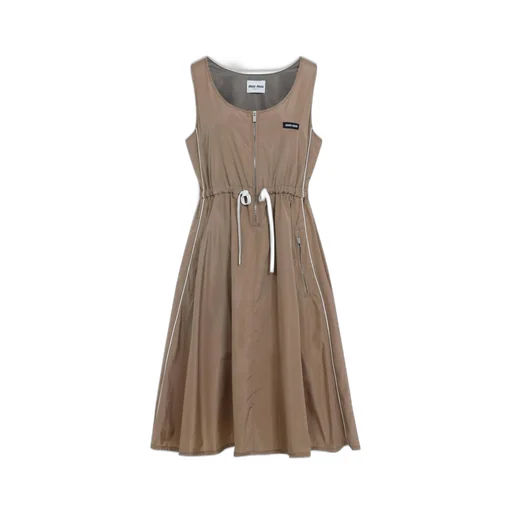 Miu Miu Sleeveless Drawstring Dress