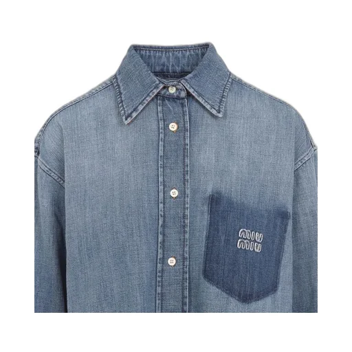 Miu Miu Button-Up Denim Shirt