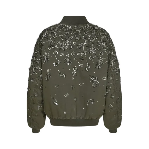 Miu Miu Floral-Embroidered Zipped Bomber Jacket