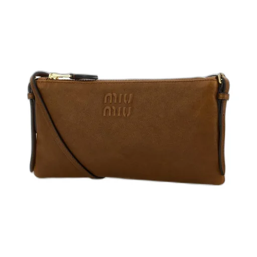 Miu Miu Logo Embossed Small Shoulder Bag