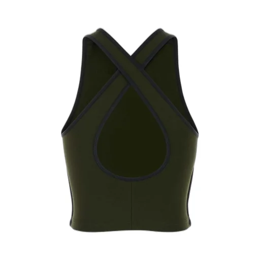 Miu Miu Logo-Embroidered Round-Neck Top