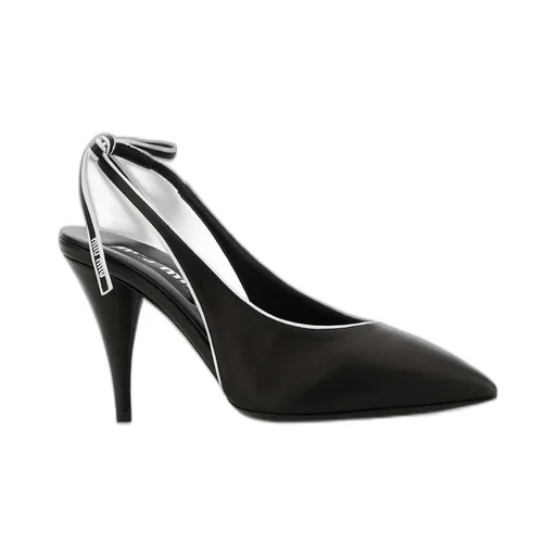 Miu Miu Bow-Detailed Pointed-Toe Slingback Pumps