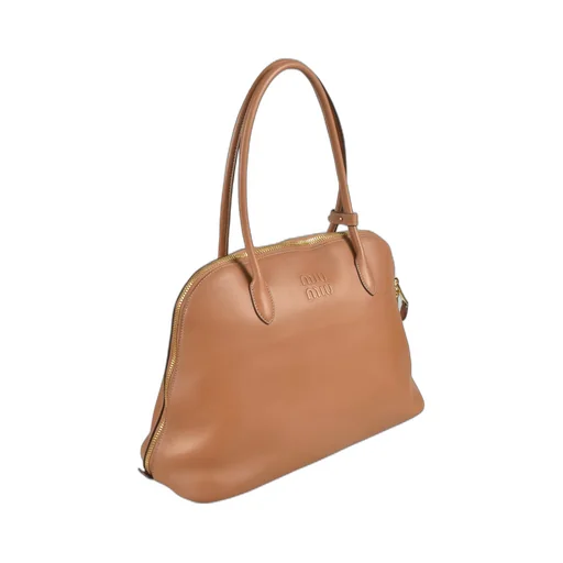 Miu Miu Logo-Embossed Zipped Shoulder Bag