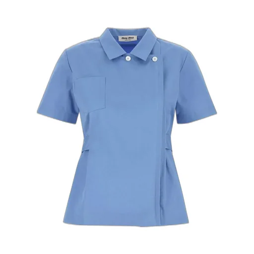 Miu Miu Double-Breasted Short-Sleeved Shirt