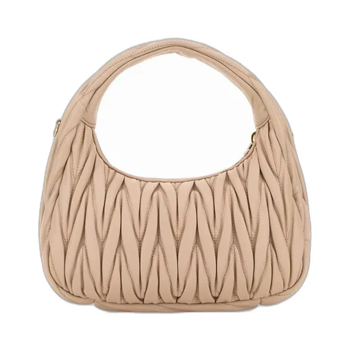 Miu Miu Wander Matelassé Logo Plaque Mini Hobo Bag