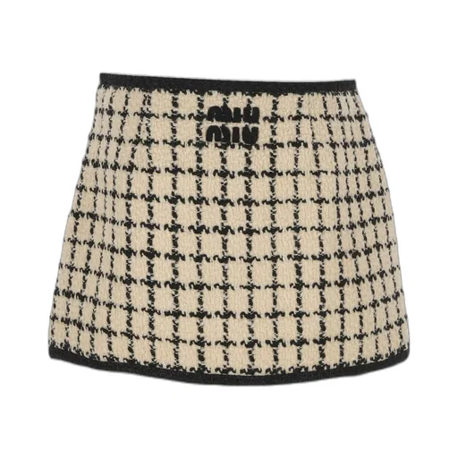 Miu Miu Check Patterned Mini Skirt