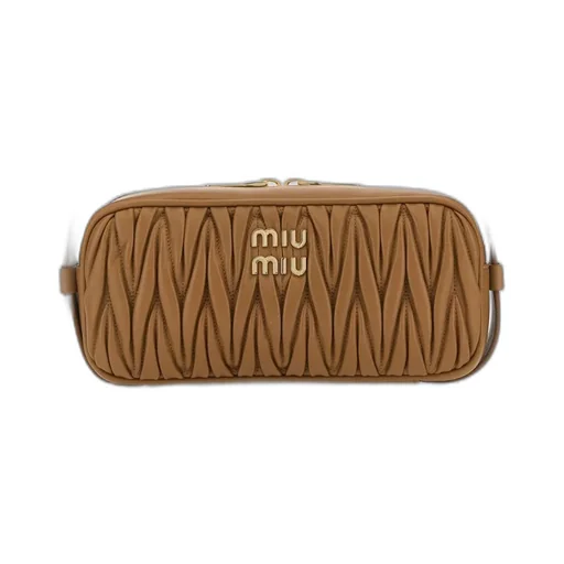 Miu Miu Logo-Lettering Zip-Up Shoulder Bag