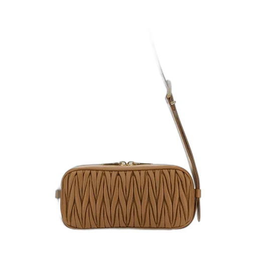 Miu Miu Logo-Lettering Zip-Up Shoulder Bag