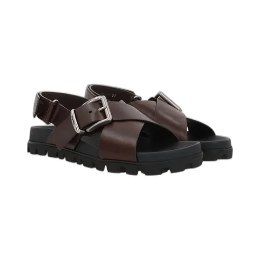 Miu Miu Logo-Engraved Buckle-Fastened Flat Sandals